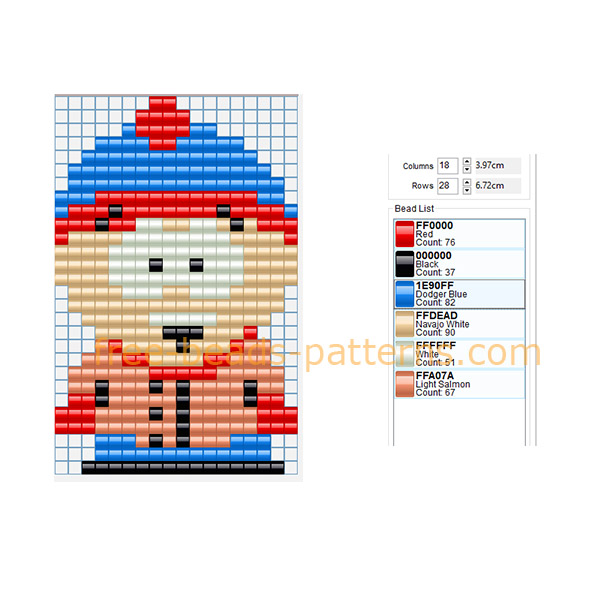 Stan free South Park Hama Beads Pyssla Playbox Quercetti beads design