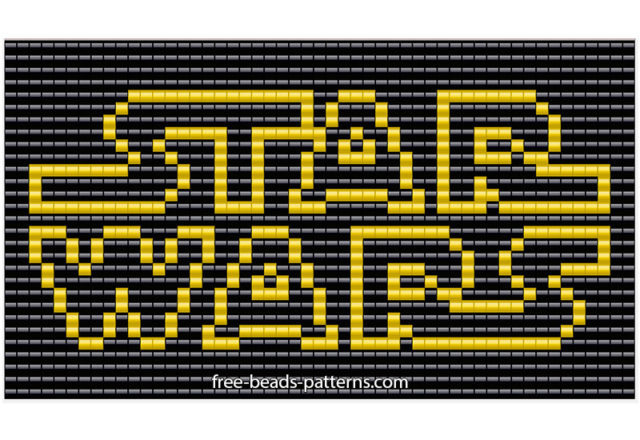 Star Wars yellow and black logo free perler beads hama beads pattern 51 x 29 beads 2 colors