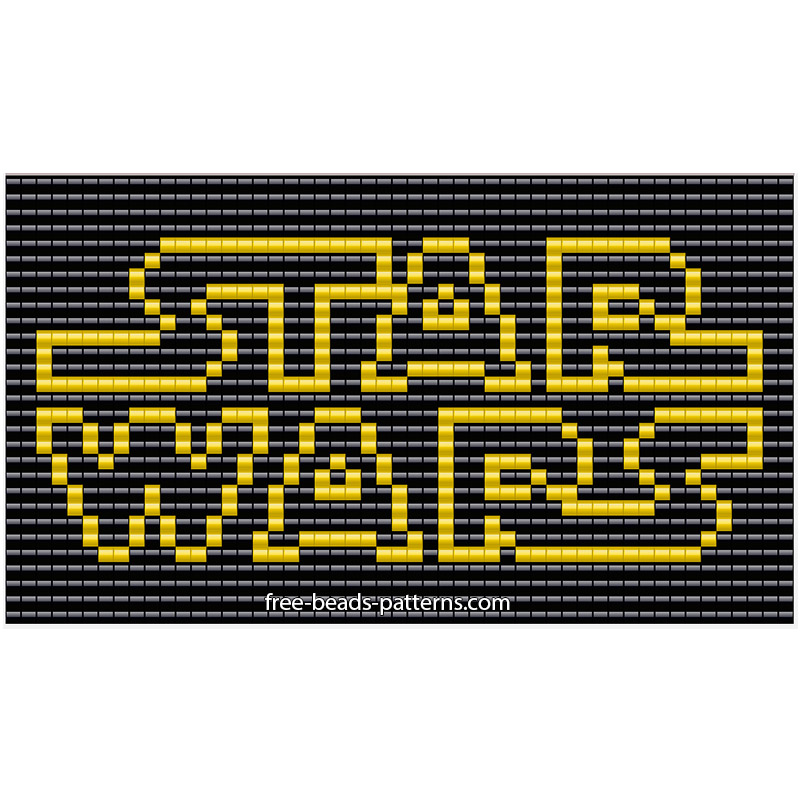 Star Wars yellow and black logo free perler beads hama beads pattern 51 x 29 beads 2 colors