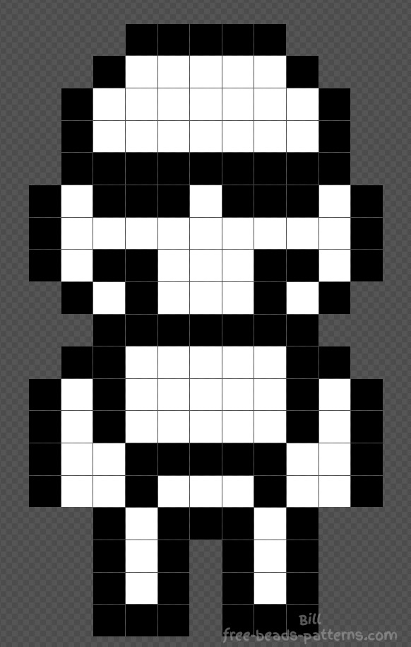 Stormtrooper free Star Wars Hama Beads design 11x19