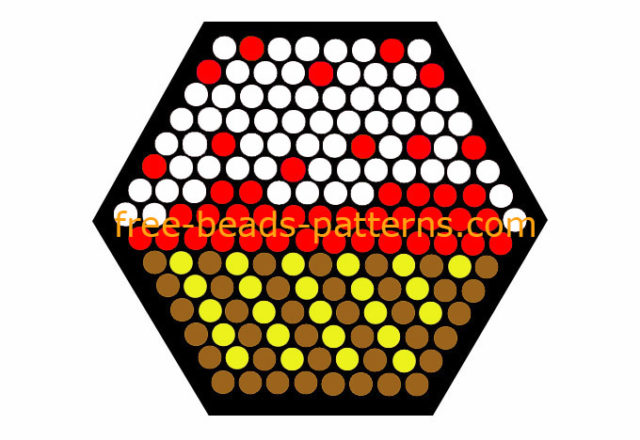 Strawberry cupcake free hexagon perler beads pixel beads pattern