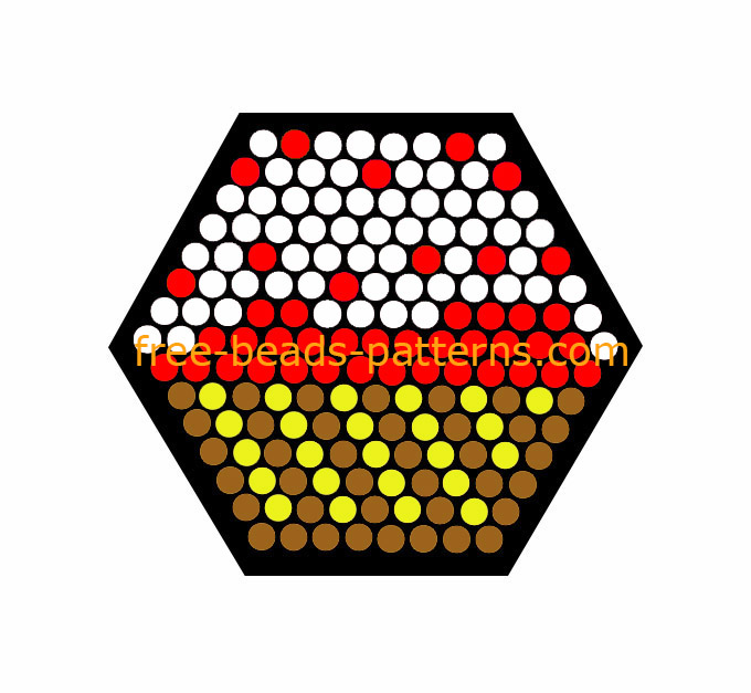 Strawberry cupcake free hexagon perler beads pixel beads pattern