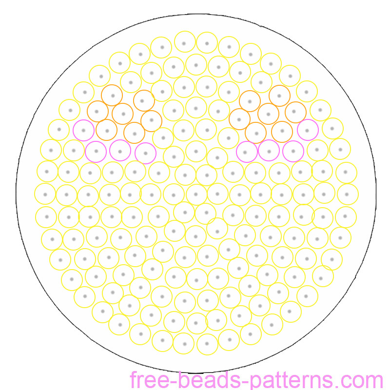 Sun free round pegboard perler beads pattern for children