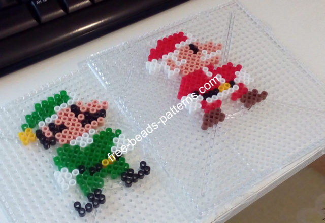 Super Mario Bros and Luigi Christmas mashup made with Hama Beads Perler (4)