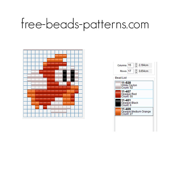 Super Mario Bros birds free perler beads pixel art pattern for children