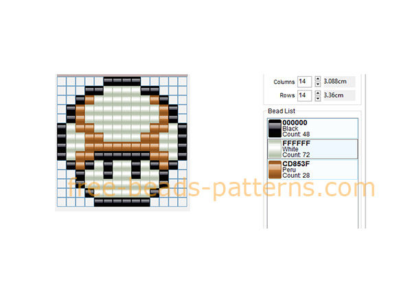 Super Mario Bros brown mushroom free pixel beads fuse beads Hama beads deisgn