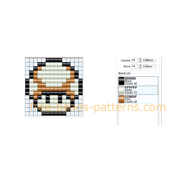 Super Mario Bros brown mushroom free pixel beads fuse beads Hama beads deisgn