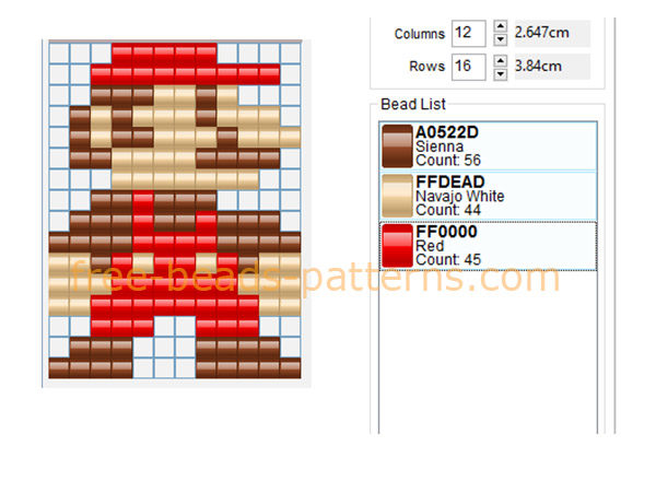 Super Mario Bros for Nintendo NES free fuse beads perler beads pixel beads pattern download
