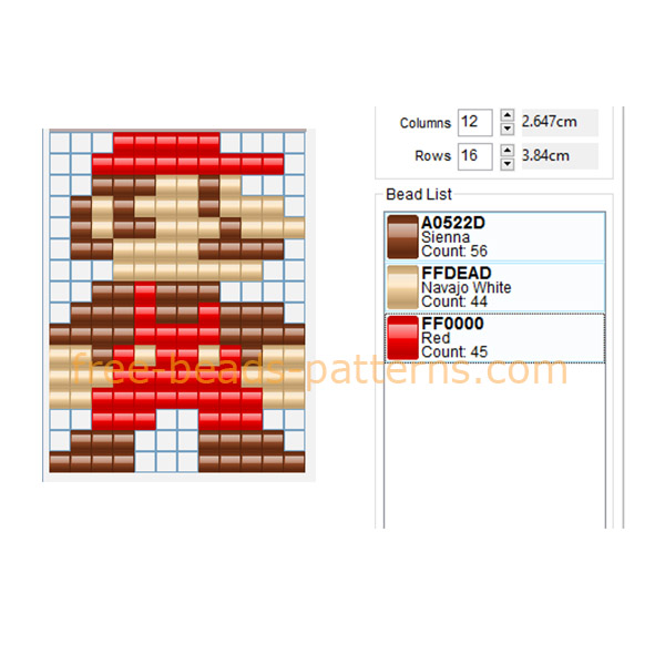 Super Mario Bros for Nintendo NES free fuse beads perler beads pixel beads pattern download