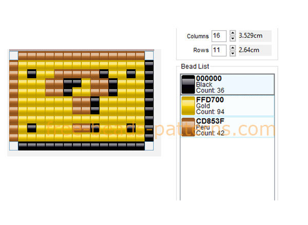 Super Mario Bros videogame question mark money coins block free perler beads pattern download Hama Beads