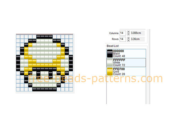 Super Mario Bros yellow color mushroom free perler beads fuse beads pixel beads pattern