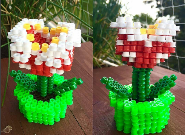 Super Mario Piranha Plant 3d perler beads photo Instagram Fan cathyk_photo