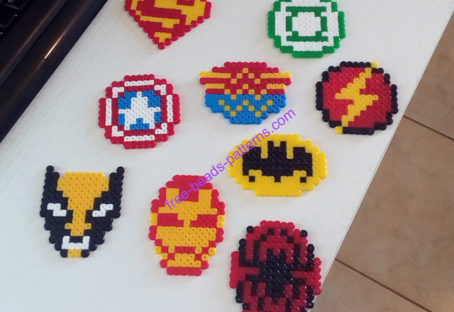 Superheroes Hama Beads Perler work photos