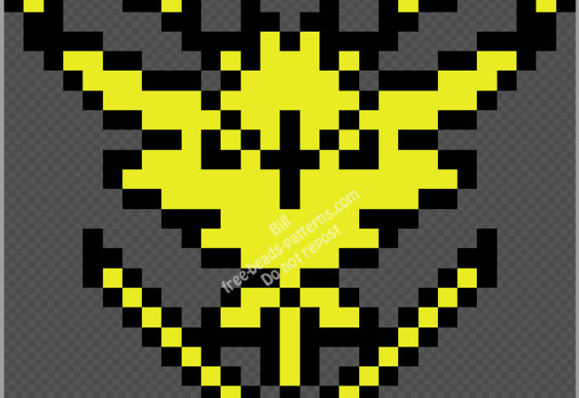 Team Instinct from Pokemon Go free perler beads hama beads artkal beads pattern 29x29