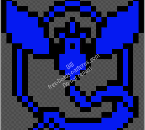 Team Mystic from Pokemon Go free pyssla hama beads perler pattern 27x28