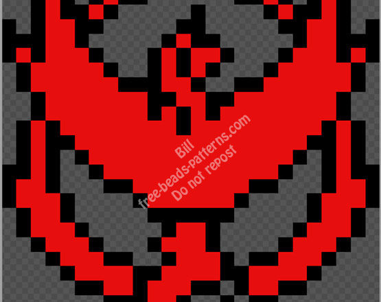 Team Valor from Pokemon Go free hama beads perler beads pattern 26x28