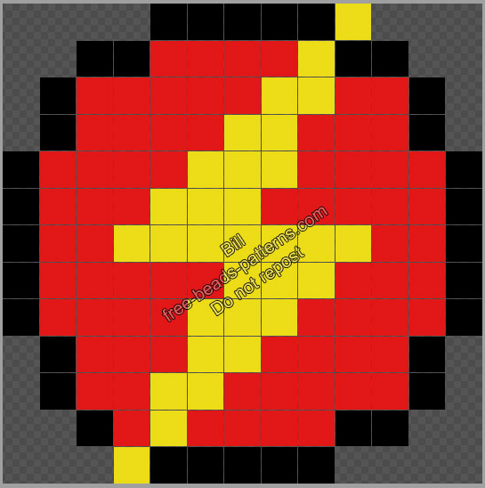 The Flash logo free Hama Beads Perler Beads pattern 13x13