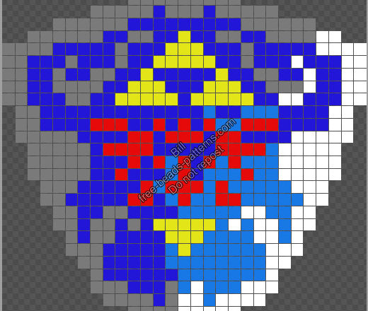 The Legend Of Zelda Hyrule Shield free fuse beads hama beads pattern 29x30