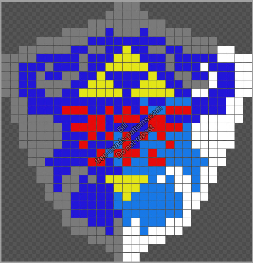 The Legend Of Zelda Hyrule Shield free fuse beads hama beads pattern 29x30