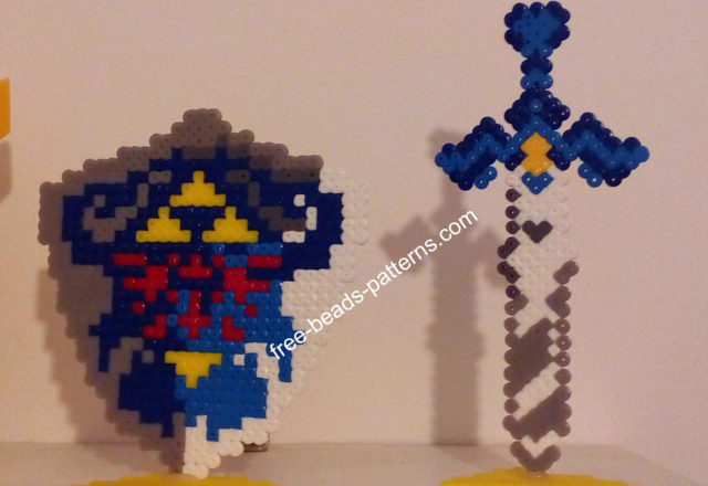 The Legend Of Zelda Master Sword and Hyrule Shield Hama Beads Perler photos (12)