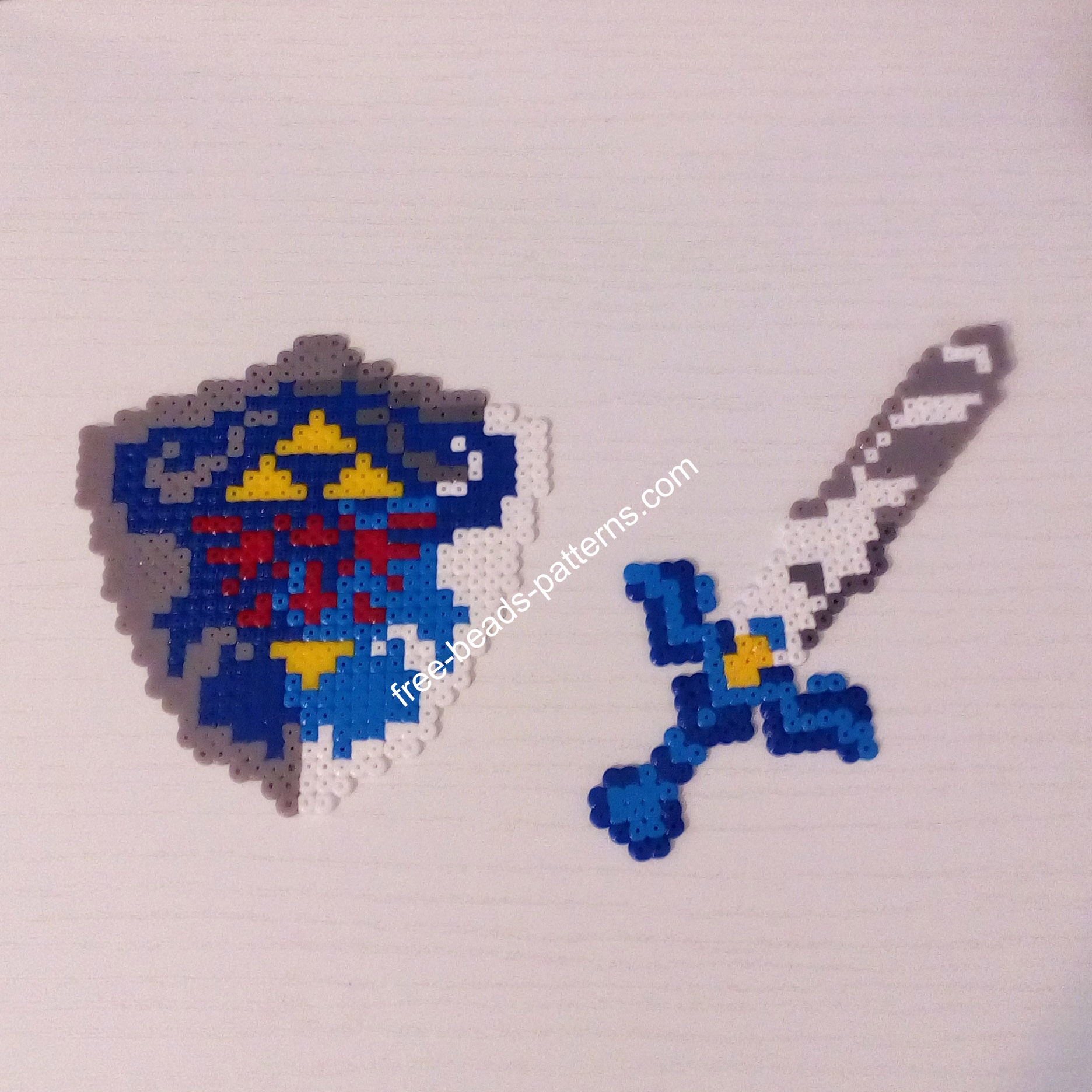 The Legend Of Zelda Master Sword and Hyrule Shield Hama Beads Perler photos (5)