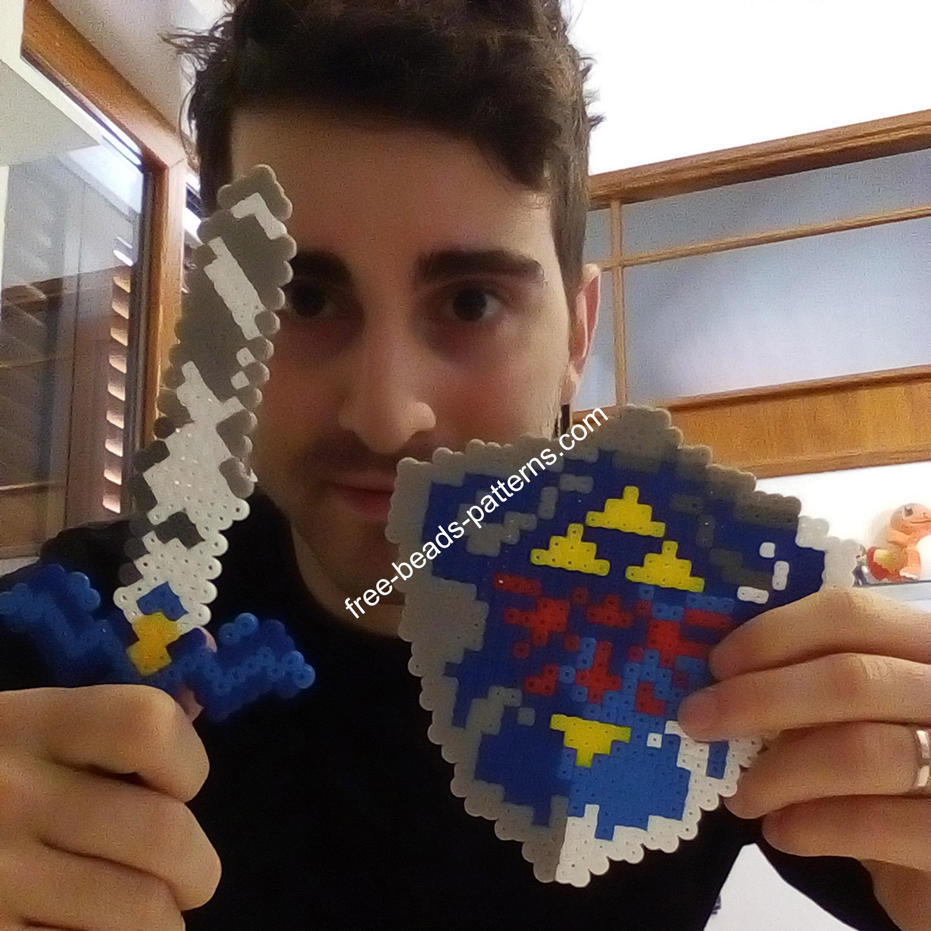 The Legend Of Zelda Master Sword and Hyrule Shield Hama Beads Perler photos (8)