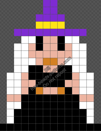 The Legend Of Zelda Zelda free Halloween Artkal Perler Beads pattern 14x18