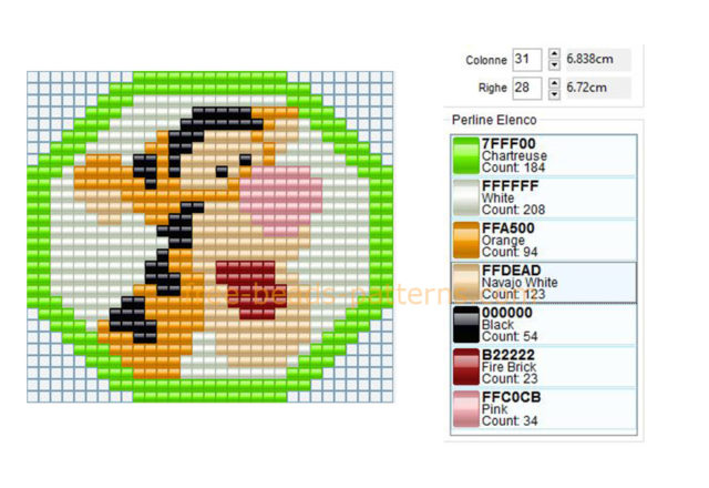 Tigger face Winnie The Pooh cartoon charater free Hama Beads design download