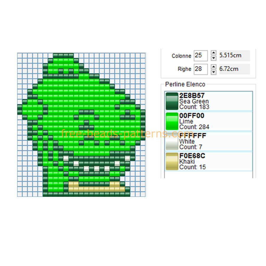Toy Story cartoon funny dinosaur free Hama Beads design made with software