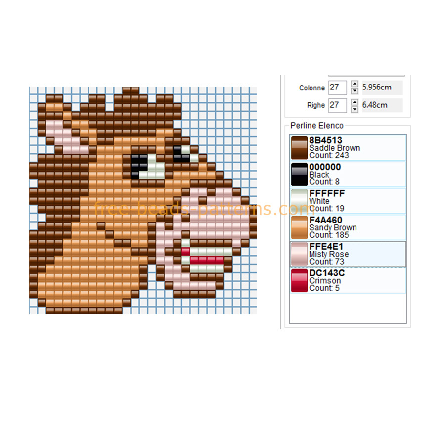 Toy Story cartoon horse free Hama Beads Playbox Beads pattern design for children