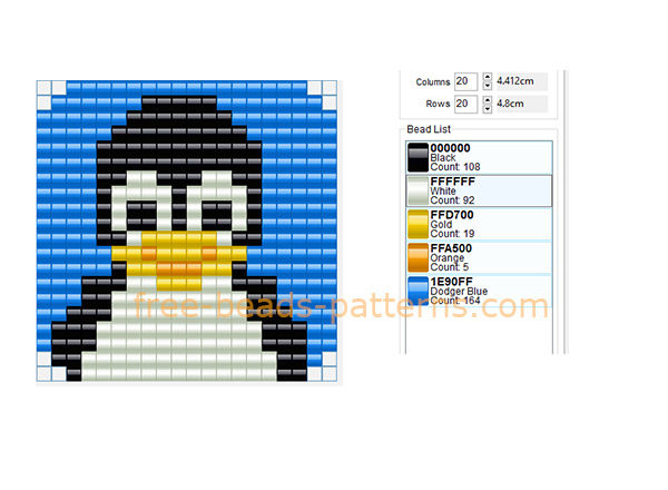 Tux the penguin Linux mascot free fuse beads Hama Beads pattern keychain idea