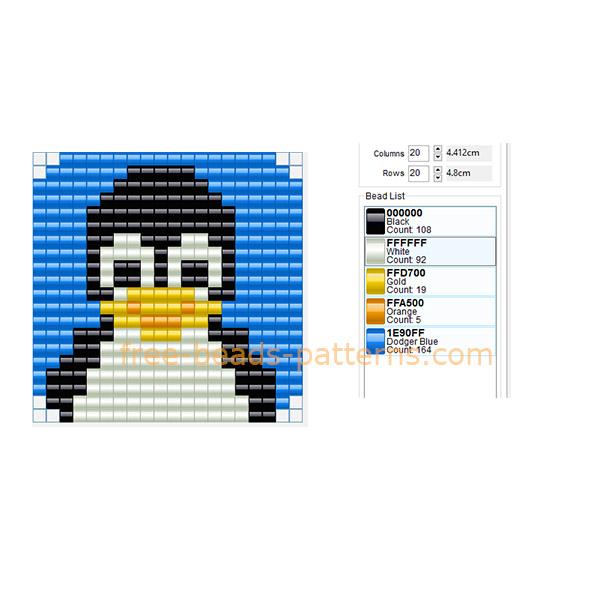 Tux the penguin Linux mascot free fuse beads Hama Beads pattern keychain idea