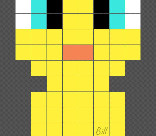 Tweety Bird free Hama Beads design 8x15