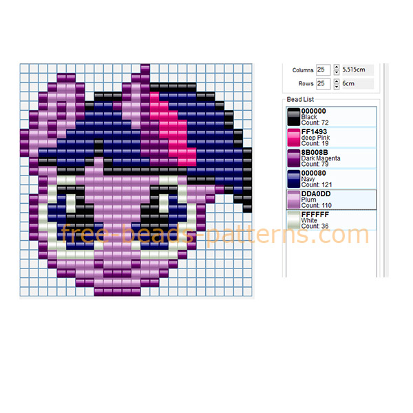 Twilight Sparkle My Little Pony free perler beads Hama Beads pattern for children