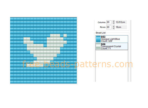 Twitter logo keychain free perler beads fusion beads iron beads pattern