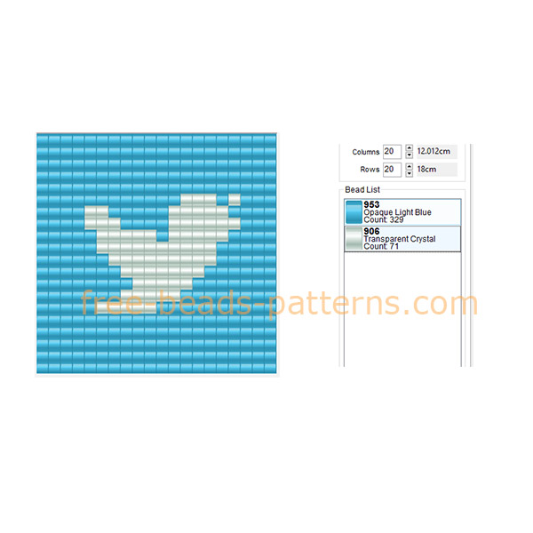 Twitter logo keychain free perler beads fusion beads iron beads pattern