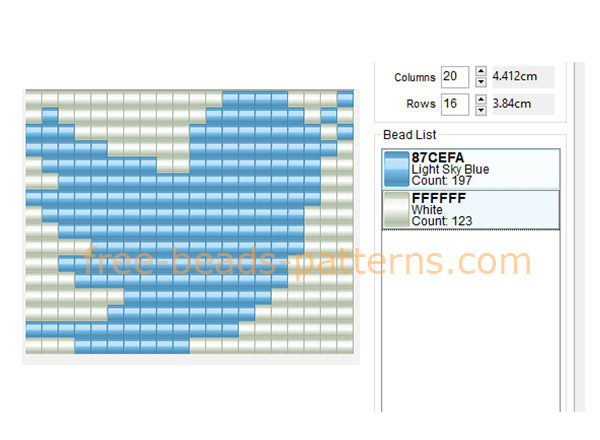 Twitter social network bird logo free perler beads Hama Beads pattern download