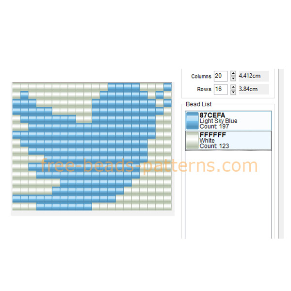 Twitter social network bird logo free perler beads Hama Beads pattern download