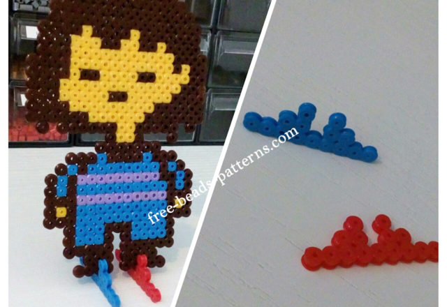 Undertale Frisk made with pyssla work photos (2)