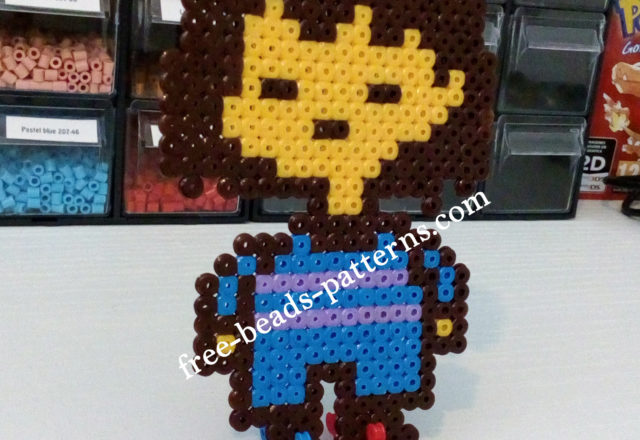 Undertale Frisk made with pyssla work photos (3)