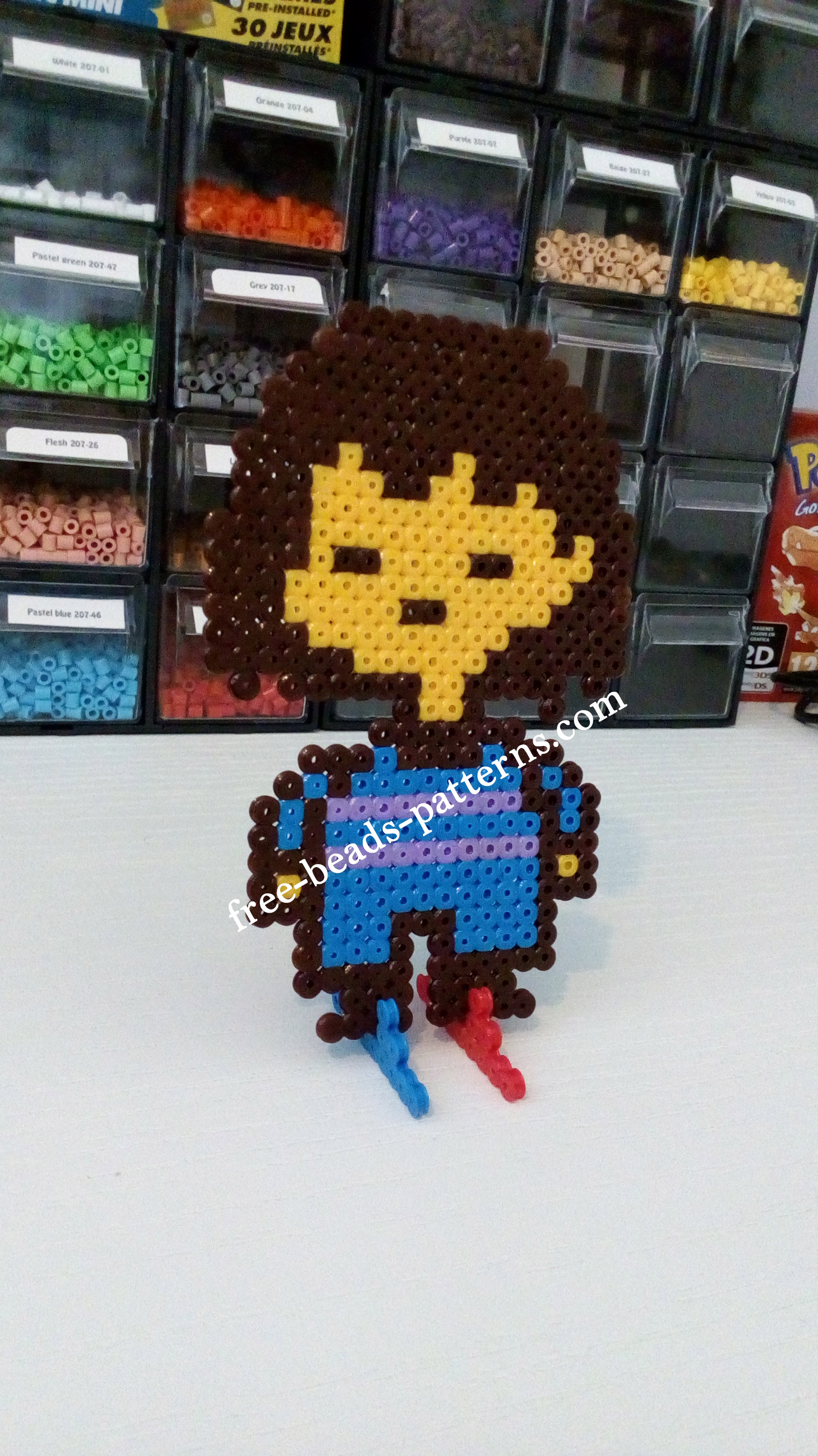 Undertale Frisk made with pyssla work photos (3)