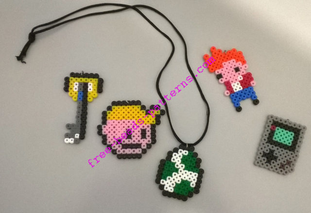 Various perler necklaces work photos