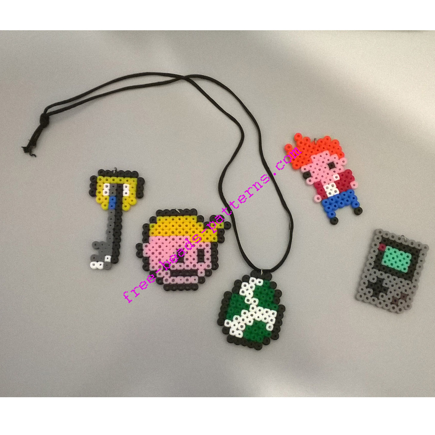 Various perler necklaces work photos