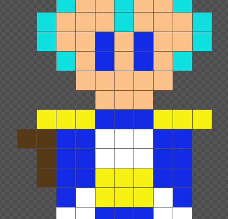 Vegeta God Blue Dragonball Super 8 bit pattern 10x20