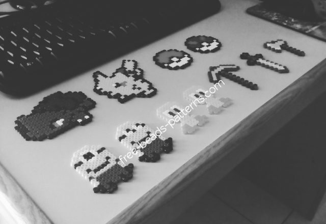 Vintage nostalgia Pokemon Minions and Minecraft perler beads work photo