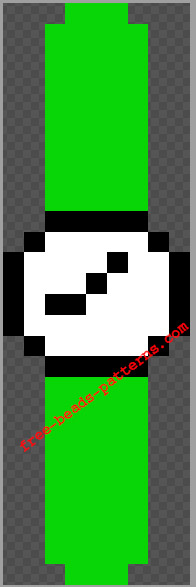 Watch round green perler beads pixel art pattern