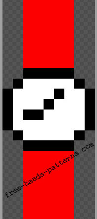 Watch round red perler beads pixel art pattern