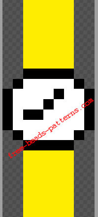 Watch round yellow perler beads pixel art pattern