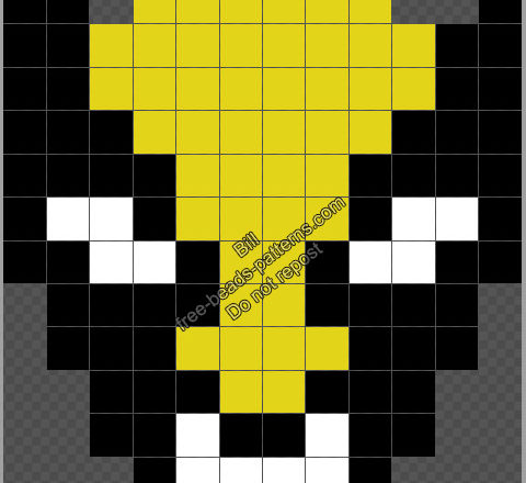 Wolverine logo free Hama Beads Perler Artkal pattern 12x14