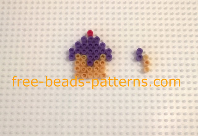 Work in progress photos perler beads earrings with cupcakes (1)